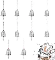 10PCS Chum Rig Basket, 7.5 Inch Stainless Steel Catfish Bait Holder, Hanging Rustproof Bait Traps, Reusable Fish Trap Cage for Crab Lobster Minnow Shrimp Crayfish Fishing Supplies,Tackle Kit