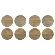 8pc Ecology Mango Wood Rustic Kitchenware Drift Coasters Server 10cm Round