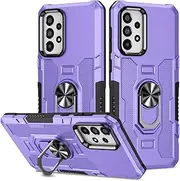 [JNRXYJX] Phone Case for Galaxy A73 5G Case, Samsung A73 5G SM-A736B Case, Military Grade Protective Phone Cover with Built-in Magnetic Ring Kickstand Cases for Samsung Galaxy A73 5G Purple