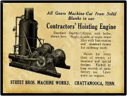 1913 Street Brothers Machine Works New Metal Sign: Contractor's Hoisting Engine