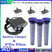 Charger & 3* Filter For Dyson V6 V7 V8 Adapter Series SV03 Vacuum Cleaner Cable