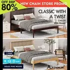 ALFORDSON Bed Frame Wooden Queen Double King Size Timber Base Walnut Oak