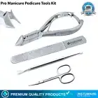 Nail Pusher Cuticle Remover Manicure - Pedicure Set Spoon Trimmer Tool 4 Pcs Kit