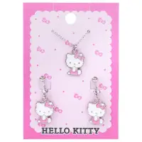 在飛比找蝦皮購物優惠-三麗鷗 Hello Kitty 項鍊耳環組 夾式耳環項鍊組