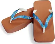 Hajime(一歩) [One Step] [Hajime] Geta Clogs, Soft and Water Resistant, Made of Sponge, 10.6 inches (27 cm), BR/Fireworks x Blue, Fireworks x Blue (Hanabi x Blue/27), Hannabi × Blue, 27.0 cm