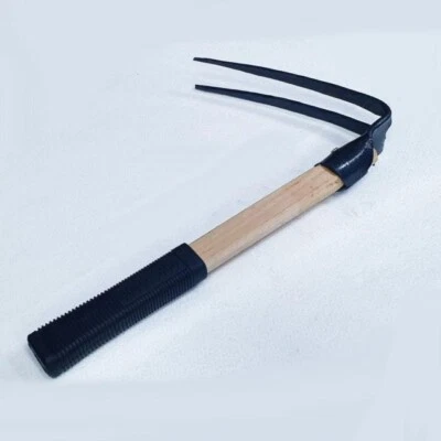 Korean 2-Tine Hand Pitchfork hoe Steel Blade & Wood Handle Weeding & Soil Work