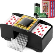 Card Shuffler 2 Deck Automatic Card Shuffler with 4 AA Battery for Deck of Pl...