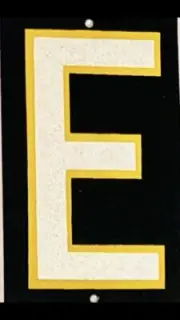 Reflective House Letters “E” Vintage NOS,New Metal Alphabet w/Yellow Outline
