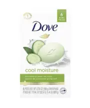 3x 6 DOVE COOL MOISTURE BAR SOAP CUCUMBER & GREEN TEA SCENT TOTAL 18 BARS