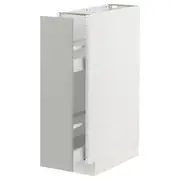 METOD / MAXIMERA base cabinet/pull-out int fittings, white/Havstorp light grey, 20x60x80 cm