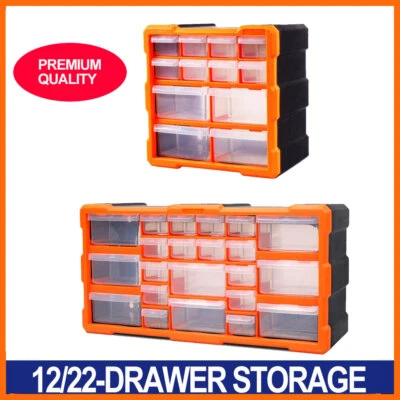 Tool Storage Bin Parts Organizer Drawers Cabinet Box Chest Plastic With Dividers