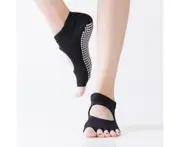 Yoga Socks for Women、Man Non Slip Socks Slipper Socks for Pilates, Ballet, Dance, Yoga Socks -Open toe Black - Open toe Black