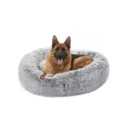 Bedfolks Calming Donut Dog Bed for Extra Large Dogs, 45 Inch Round Plush Bed ...