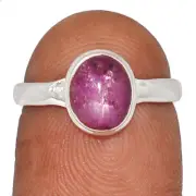Natural Ruby Star - India 925 Sterling Silver Ring Jewelry s.5.5 CR64106