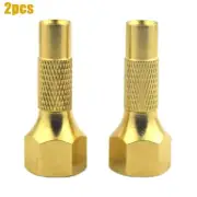 Easy Assembly Screw On Brass Tire Chuck for Car Inflator Gauges Pack of 2