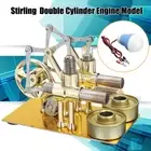 Generator Motor Steam Power Double Cylinders Hot Air Stirling Engine Model Toy