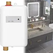 Electric Tankless Water Heater 110V 220V, Instant on Demand Hot Water, Overheating/Leakage Protection,for Energy Use for Shower, Faucet, Kitchen Portable Water Heater,White-3000Wto220V