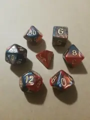Polyhedral Gaming Dice, 7pc set (d4,6,8,10,12,20,%)