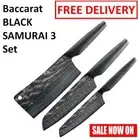 Baccarat BLACK SAMURAI Knives Set of 3 Precise Cutting Blade Knife Cleaver Santo