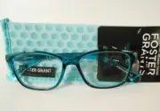 Foster Grant Womens Reading Glasses Evie Blue +1.25 (1 Pair) Retail $18.99