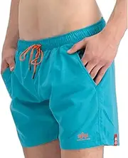 [ALPHA INDUSTRIES] Men's Basic Swim Shorts, Alpha Orange, Small