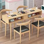 PP-Kic Wooden Professional Manicure Table, Manicure Table with Storage Space, Modern Manicure Table for Girls, Beauty Salon Nail Supplies Workstation, Wooden Salon Spa Table,100cm