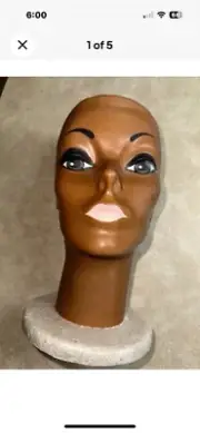 (2) Vintage NOS Plastic Personalities Mannequin Styrofoam Head Wig Stand Holders