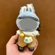 Labubu doll clothes 17cm canvas blind box pendant, first and second generation vinyl plush toy set——colour:LBB-35,height:17cm