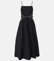 [Simkhai] Simkhai Malena linen-blend midi dress UK 16 black