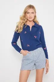 Lisa Todd SUMMER SNAP BUTTON FRONT CARDIGAN in Blue Galaxy at Nordstrom, Size Small