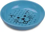 Van Ness Pets EcoWare Whisker-Friendly Cat Bowl Wide Dish Cat Dish 8 OZ Blue