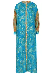 Hannah Artwear Sierra Printed Silk Midi Dress - Blue - 2 (UK10 / S) 2 (UK10 / S)