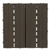 Pack of 9 Charcoal Color Decking Tiles - 11.8"x11.8"x0.8" Inch