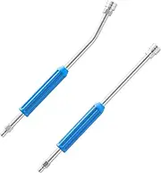 JOEJET Pressure Washer Extension Wand 17 Inch, Stainless Steel Power Washer Wand with Molded Grip, 30 Degree Curved Pressure Washer Wand for Gutter and Undercarriage, 1/4" Quick Connect, 2 Pack