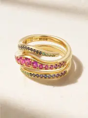 [Emily P. Wheeler] Emily P. Wheeler - + Net Sustain Double Wrap 18-karat Recycled Gold, Sapphire And Apatite Ring - 6 6 Gold