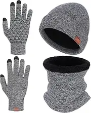[TOGEVAL] Set Beanie Hat Scarf Gloves Woman Hat Scarf Gloves, As Shown, 18 Years