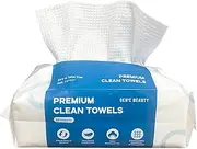 GEN'C BÉAUTY Premium Disposable Clean Towel | Biodegradable Fabric | Ultra Soft & Absorbent| EF Textured Face Towel| Makeup Removing Towel (60 count (Pack of 1))