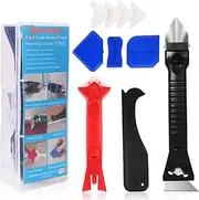 Ubrvhrt Caulk Tool Kit for Removal and Application Caulking Spatula Grout Stripper Tool Grout Remover Angle Carbide Scraper Caulking Tips Tool with Caulk Application Tool and Silicone Finishing Tools