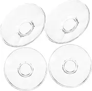 GOOHOCHY 4pcs Transparent Glass Snack Plates Practical Round Dishes for Appetizers Fruits Desserts Easy to Clean Portable Stable for Home Picnics and Parties