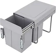 Double Pull Out Trash Cans Under Cabinet, 40L Sliding Out Under Counter Garbage Can with Soft-Close, Dual Pull-Out Trash Bin for Waste Classification, Waste Container for Kitchen