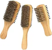 HAPINARY Men's Beard Brush Set 3 Pcs Heated Non-heated Barber Hair Styling Brush Soft Nylon Bristles Hair Cutting Grooming Barber Shop Home Use