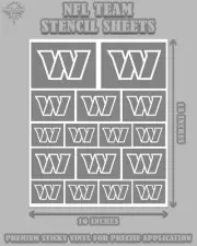 Washington Commanders NFL Premium Vinyl Stencil 13" x 10" High Quality Unweeded