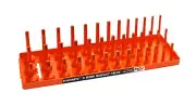 Hansen Global 38053 3/8" Dr. 3-Rail SAE Socket Organizer ORANGE