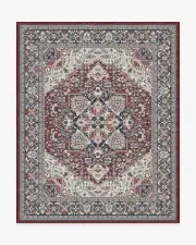 245' x 305' | Machine Washable Runner Rug | Kid & Pet Friendly | Indoor Rug | Hendesi Heriz Bordeaux Rug | Ruggable