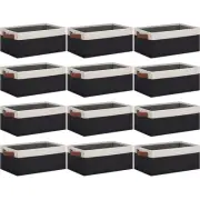 Storage Baskets for Shelves 12 Pack, Fabric Storage Bins with Leather Handles...