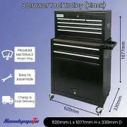 108CMx62CM 8-Drawer Lockable Steel Mobile Toolbox Tool Cabinet With Upper Box