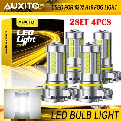 4X AUXITO H16 5202 5201 Daytime Running LED Fog Light Bulb 4000LM 6500K Mini 6G2 (for: Mini)