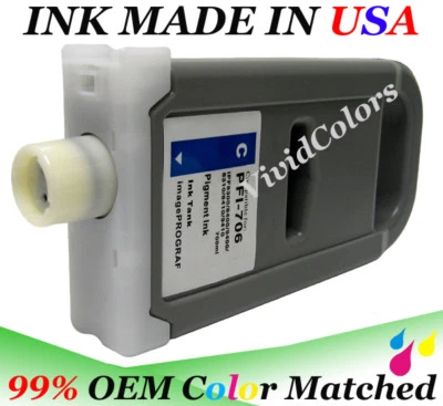 VividColors 700ml PFI-706 Cyan Compatible Ink tank for plotter IPF8400