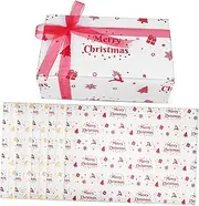 Baluue 56 Sheets Christmas Wrapping Paper: Glitter Tissue Paper for present Boxes Bouquets DIY Craft Holiday Decorations for Xmas and Parties