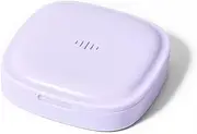 [Maobuli] Fancy Slim Retainer Case for Travel, Stylish Small Aligner Box, Compact Night Guard Container with Vent Holes, Thin Retainer Holder Compatible with Invisalign(Lavender)